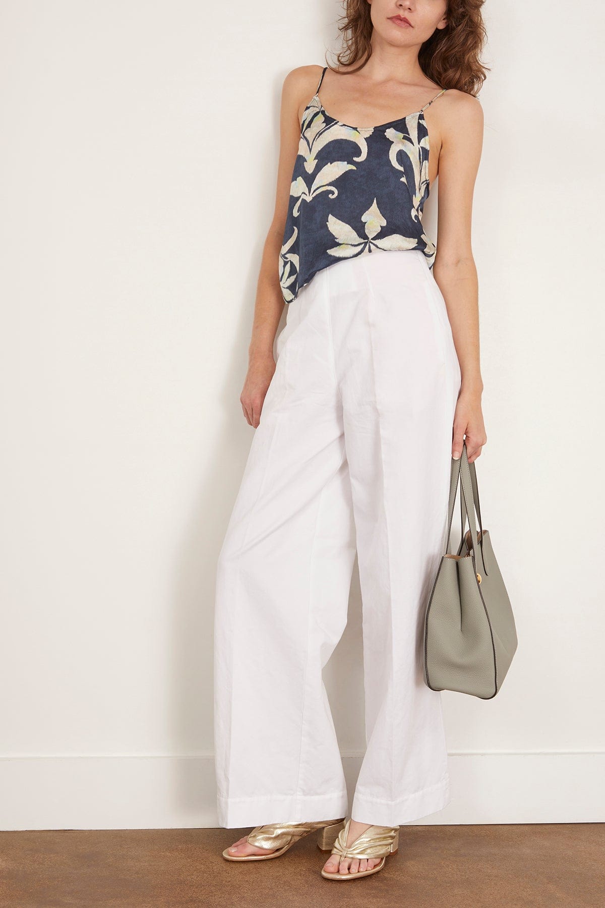 Forte Forte Chic Cotton Linen Wide Leg Pants in Giglio