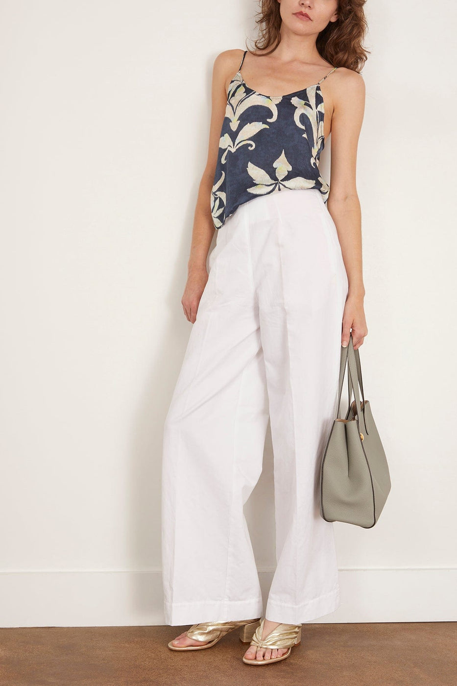 Forte Forte Chic Cotton Linen Wide Leg Pants in Giglio