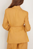 Forte Forte Chic Linen Canvas Belted Jacket in Grano