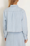 Forte Forte Tops Cotton Denim Cavalry Cropped Shirt in Bleach Cotton Denim Cavalry Cropped Shirt in Bleach