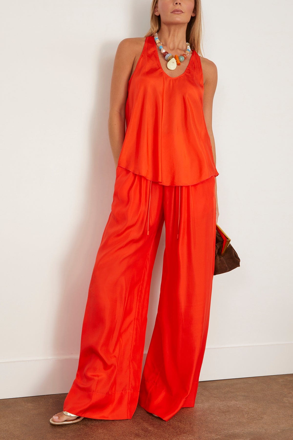 Forte Forte Habotai Silk Essential Top in Papavero