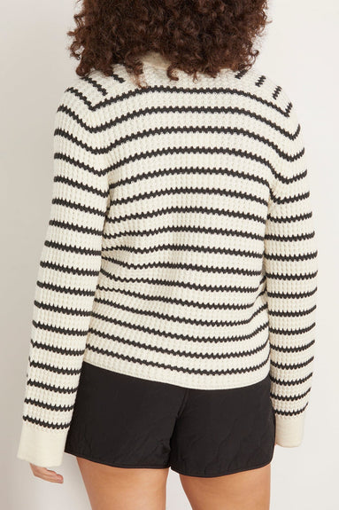 Forte Forte Sweaters Merinos Striped Cardigan in Bianco Forte Forte Merinos Striped Cardigan in Bianco