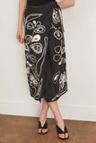 Forte Forte Skirts Pearl Suite Embroidery Taffeta Sarong Skirt in Nero Pearl Suite Embroidery Taffeta Sarong Skirt in Nero