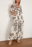 Forte Forte The Secret Lily Print Linen Silk Gauze Dress in Orchidea