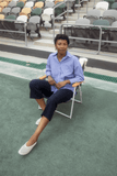 LAFATA Tops Frankie Crystal Stripe Shirt in Navy/White LAFATA Frankie Crystal Stripe Shirt in Navy/White