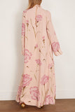 Giambattista Valli Macro Carnation Kaftan Dress in Rose