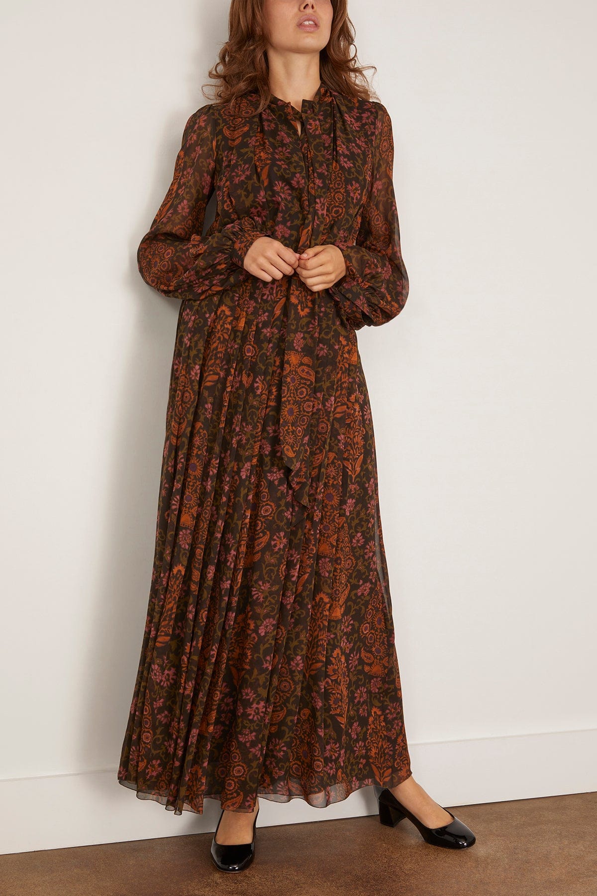 Giambattista Valli - Giambattista Valli Paisley Dress in Brown 46 / 10 US - Hampden Clothing Giambattista Valli - Giambattista Valli Paisley Dress in Brown 46 / 10 US - Hampden Clothing