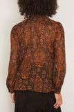 Giambattista Valli Paisley Tie Neck Top in Brown