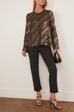 Giambattista Valli Sequin Long Sleeve Top in Black/Gold