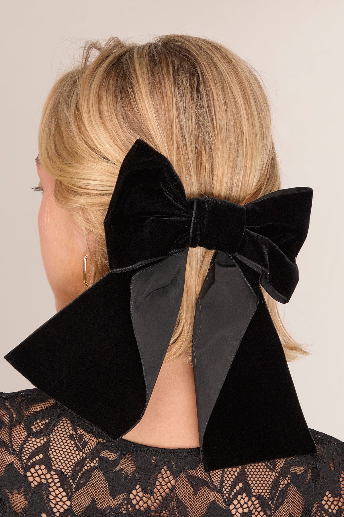 Gigi Burris Faustine Bow in Black Velvet