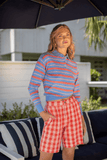 Guest In Residence Shorts Gingham Bermuda Short in Cherry Combo Guest In Residence Gingham Bermuda Short in Cherry Combo