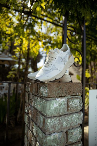 Golden Goose Low Top Sneakers Running Sneaker in White/Orchid Hush/Platinum Golden Goose Running Sneaker in White/Orchid Hush/Platinum