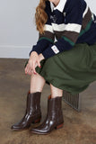 Grand Central Mocha Patent Shorty Boot in Coffee