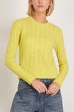 Guest In Residence Sweaters Cable Shrunken Crew in Lemon Guest in Residence Cable Shrunken Crew in Lemon
