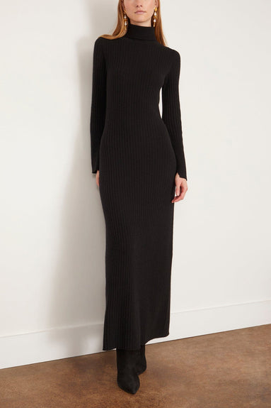 Guest In Residence Casual Dresses Wide Rib Turtleneck Dress in Black Guest in Residence Wide Rib Turtleneck Dress in Black