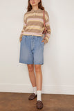 Guest In Residence Collegiate Stripe Polo in Taupe Combo