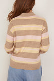 Guest In Residence Collegiate Stripe Polo in Taupe Combo