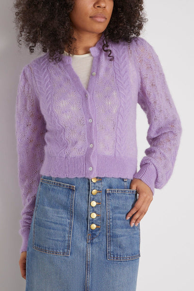 Ulla Johnson Sweaters Haley Cardigan in Lavender Ulla Johnson Haley Cardigan in Lavender