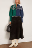 Hunter Bell Ida Skirt in Noir Suede