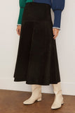 Hunter Bell Ida Skirt in Noir Suede