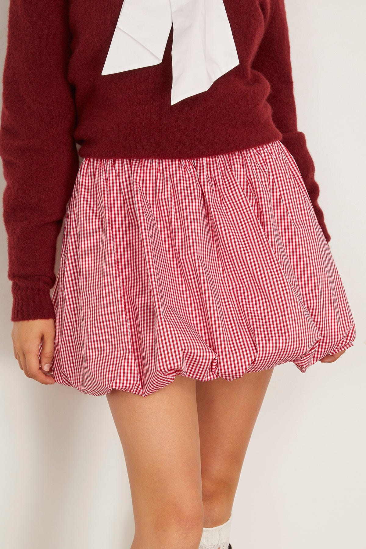 Hunter Bell Kinsley Bubble Skirt in Carmine Check