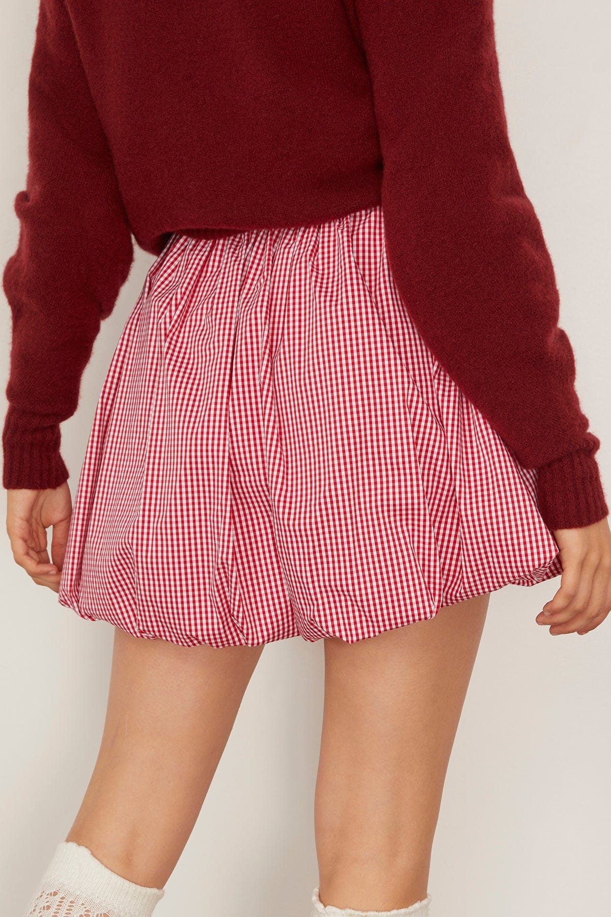 Hunter Bell Kinsley Bubble Skirt in Carmine Check