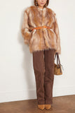 Aglae Collarless Coat in Natural