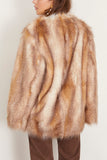 Aglae Collarless Coat in Natural