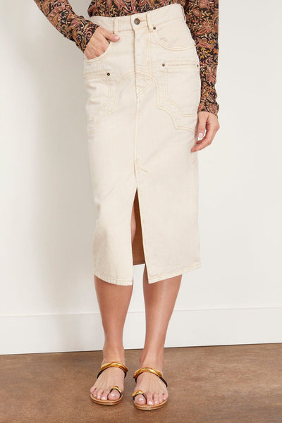 Isabel Marant Skirts Britt Slit Midi Skirt in Ecru Britt Slit Midi Skirt in Ecru