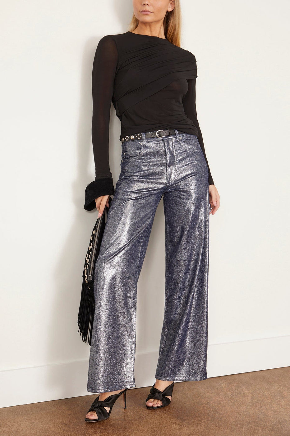 Etoile Isabel Marant Pants Cover Metallic Coated Jean in Silver Isabel Marant Etoile Cover Metallic Coated Jean in Silver