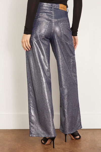 Etoile Isabel Marant Pants Cover Metallic Coated Jean in Silver Isabel Marant Etoile Cover Metallic Coated Jean in Silver