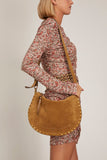 Isabel Marant Oskan Soft Zip Crossbody Bag in Taupe