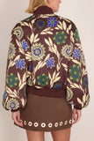 Alemais Jasper Bomber Jacket in Chocolate