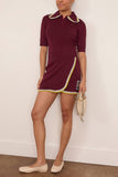 Alemais Jasper Knit Polo in Chocolate