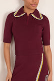 Alemais Jasper Knit Polo in Chocolate