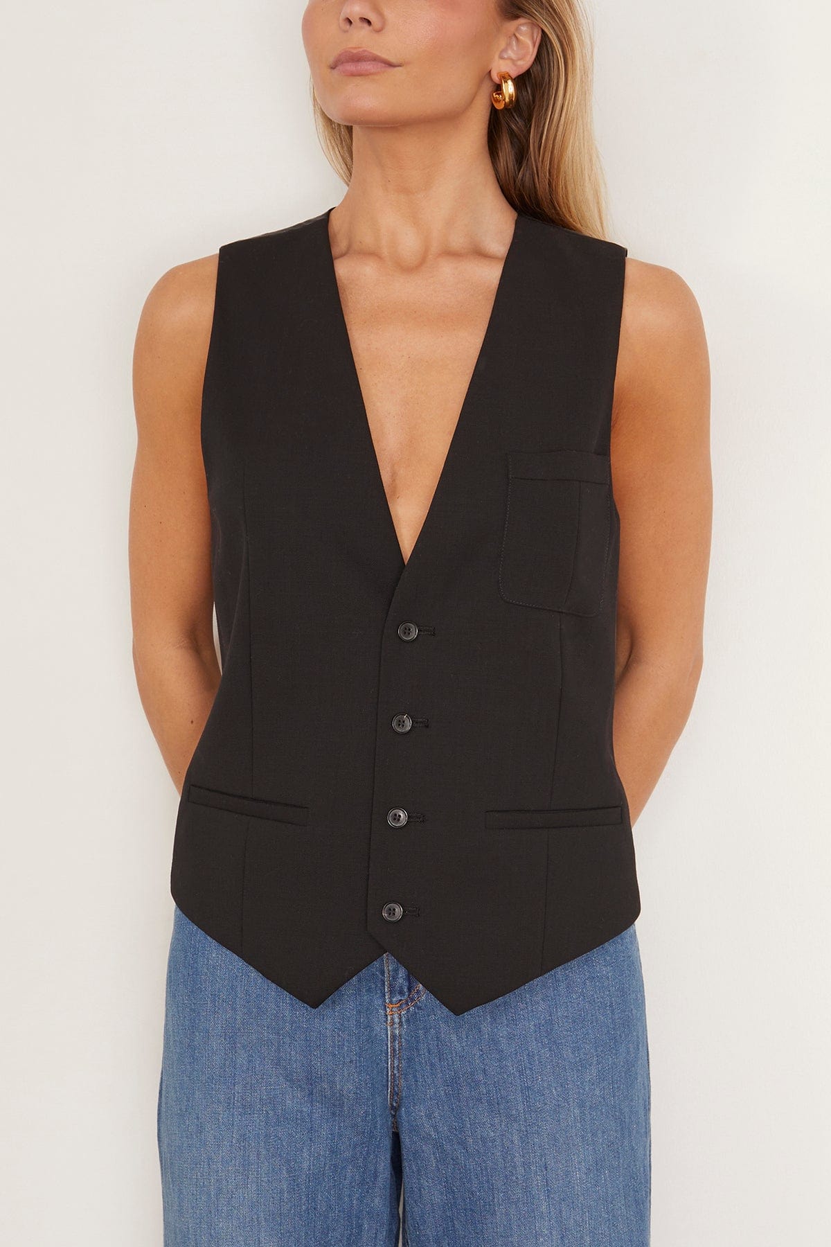 La Collection Tops Bobby Vest  in Black La Collection Bobby Vest  in Black