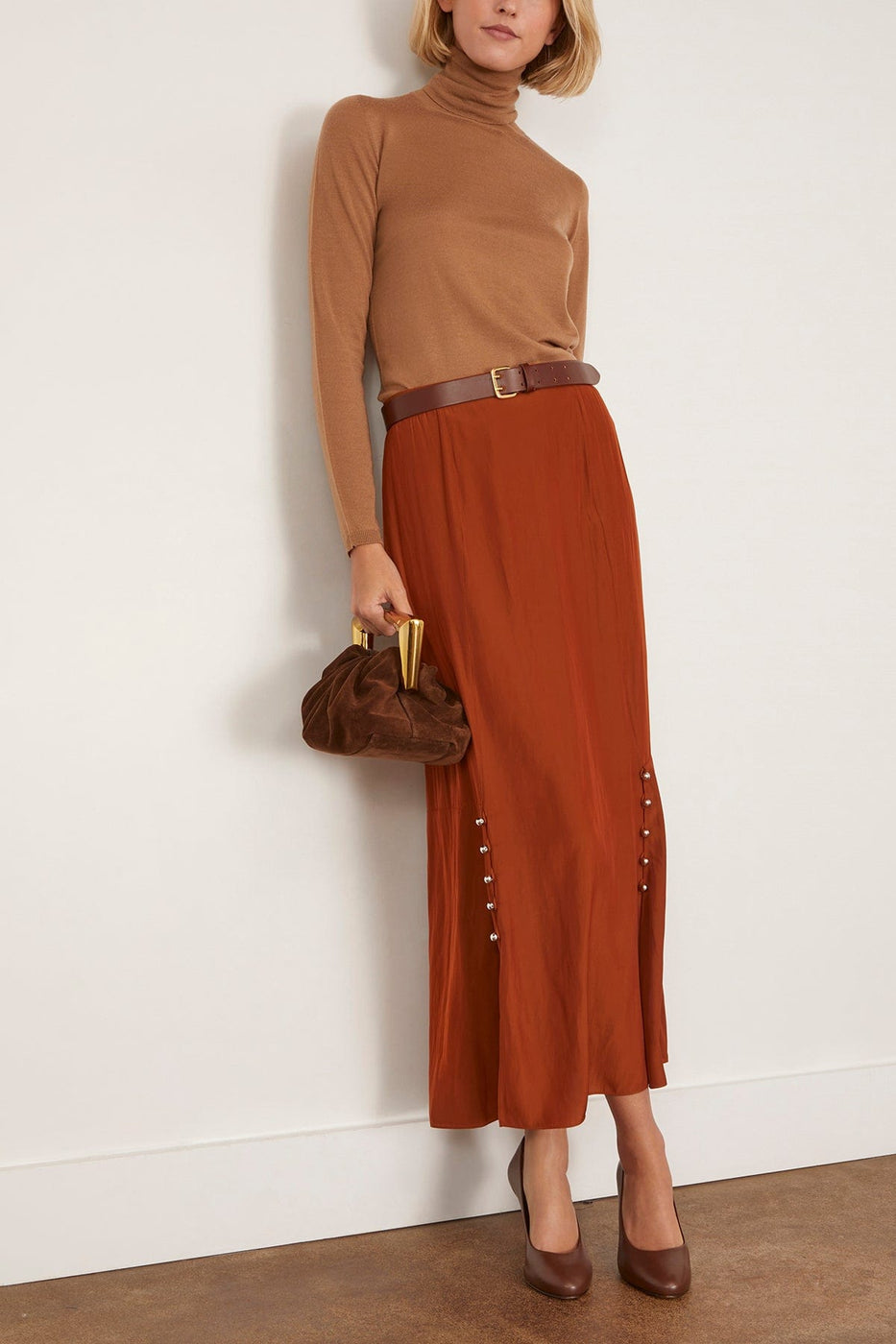 Lanvin A-Line Skirt in Chestnuts