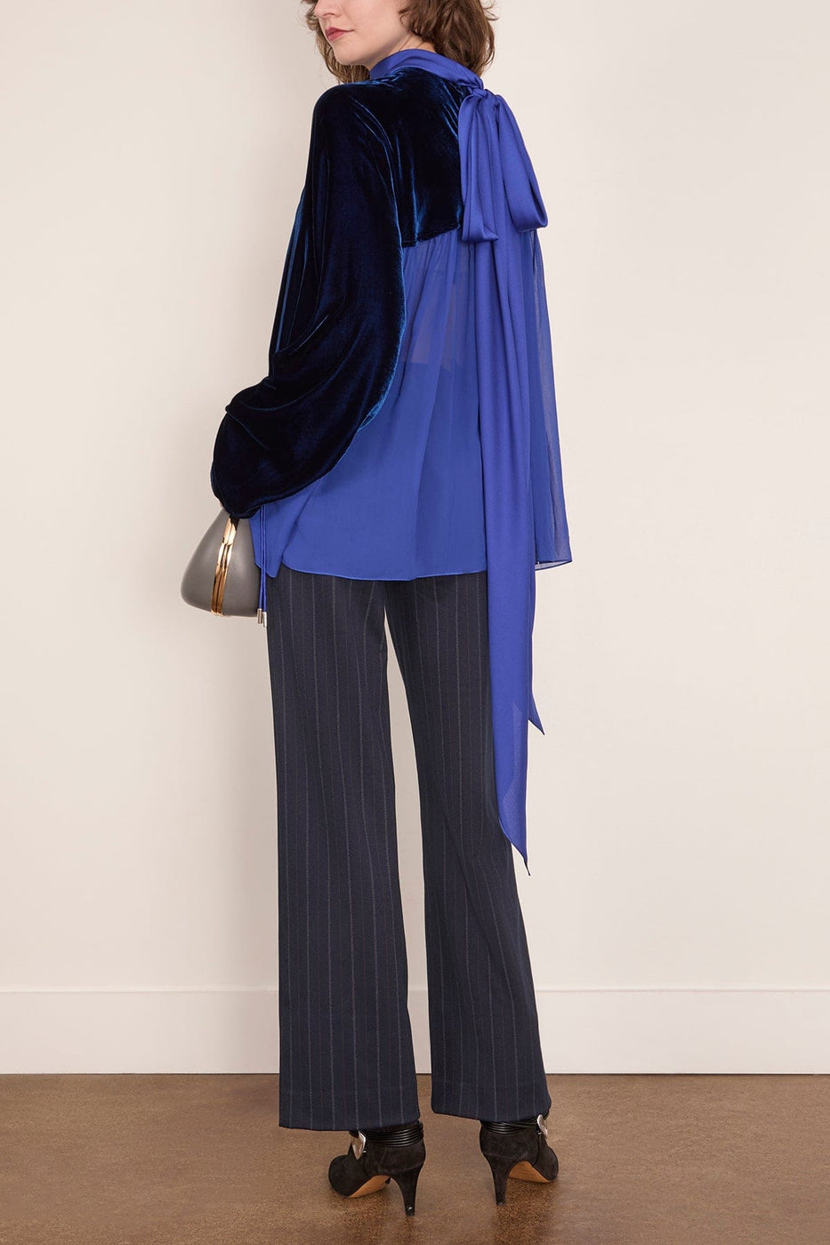 Lanvin Lavalliere Collar Blouse in Indigo