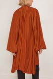Lanvin Puffy Sleeves Tunic Dress in Chestnuts
