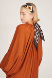 Lanvin Silk Diamond Scarf Headband in Brown