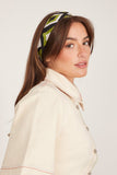 Lanvin Silk Diamond Scarf Headband in Green