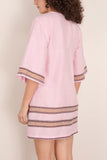 Lemlem Belkis V-Neck Caftan in Munit Pink