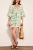 Lemlem Belkis V-Neck Caftan in Chereka Green