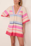 Lemlem Belkis V-Neck Caftan in Desita Pink