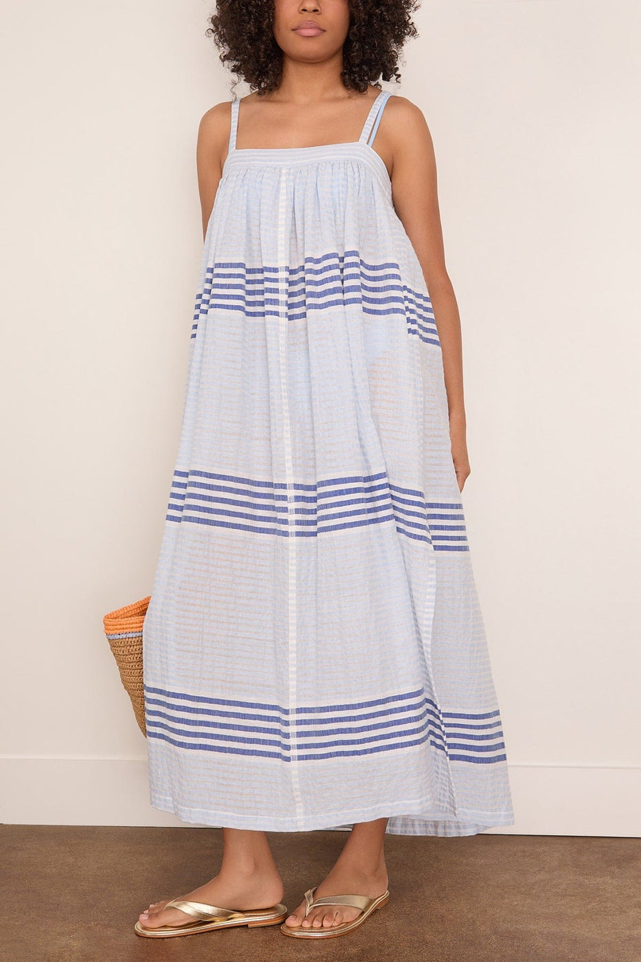 Lemlem Eda Slip Dress in Shemizi Blue