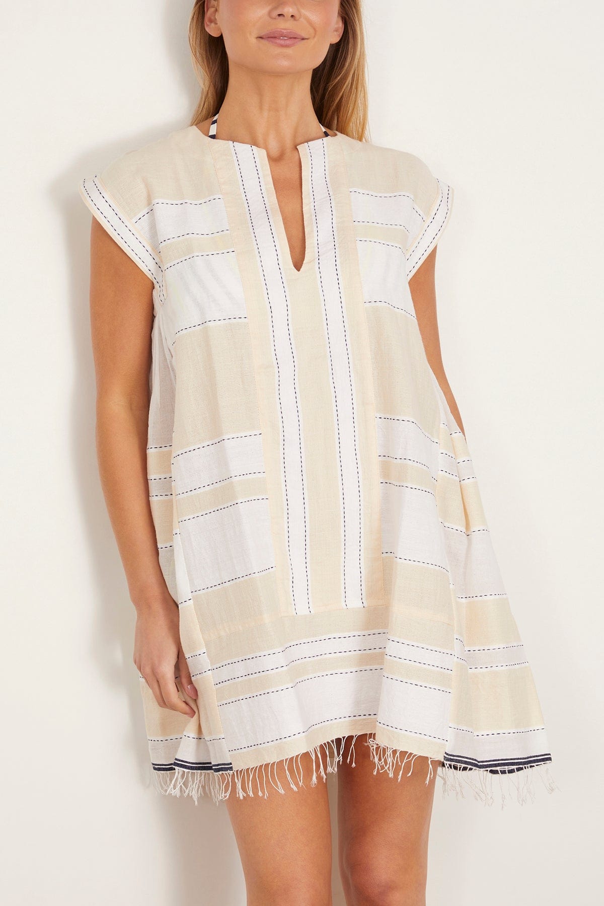 Lemlem Casual Dresses Elina Caftan in Debre Cream Lemlem Elina Caftan in Debre Cream
