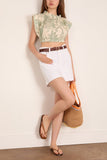 Lemlem Muna Ruched Crop Top in Mokata Green