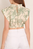 Lemlem Muna Ruched Crop Top in Mokata Green