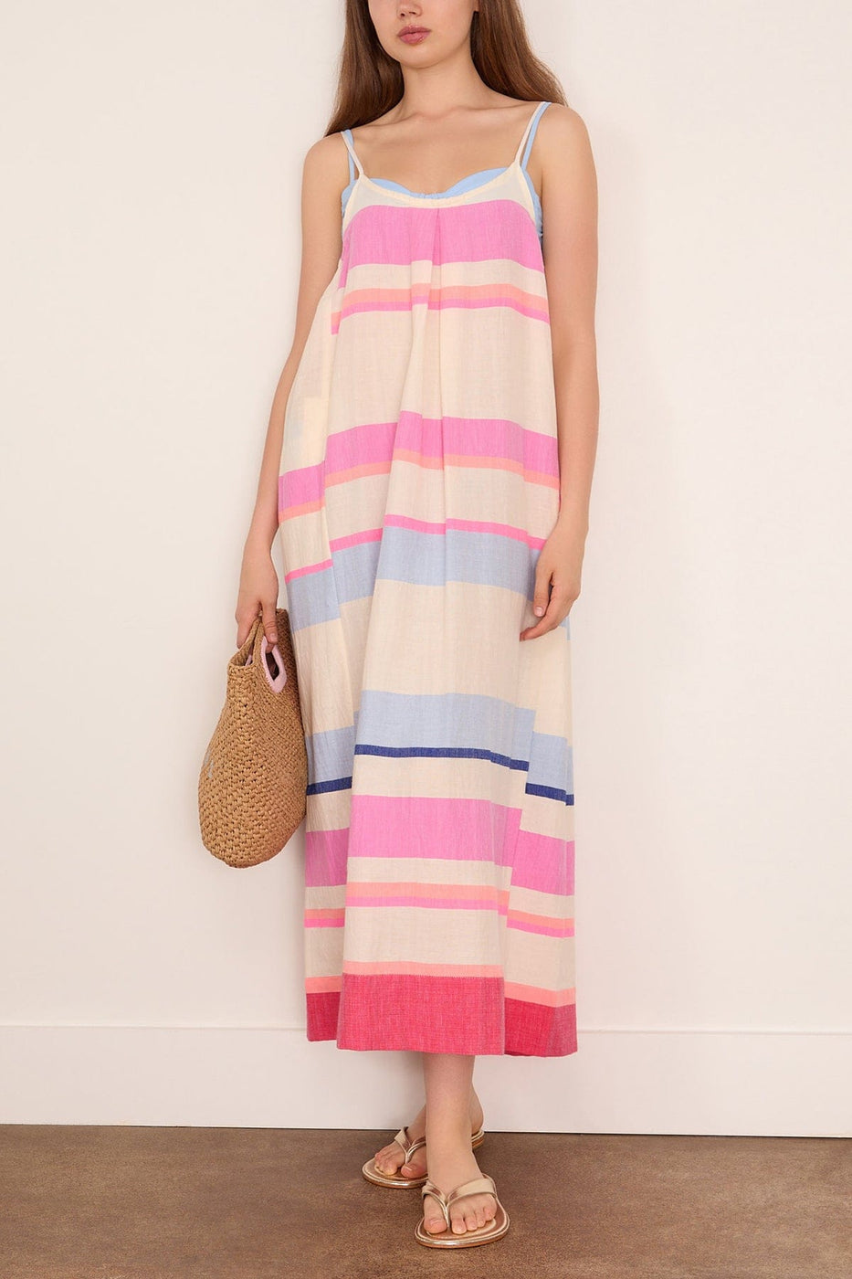 Lemlem Nia Slip Dress in Desita Pink