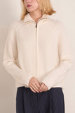Lisa Yang Sadie Zip Cardigan in Cream